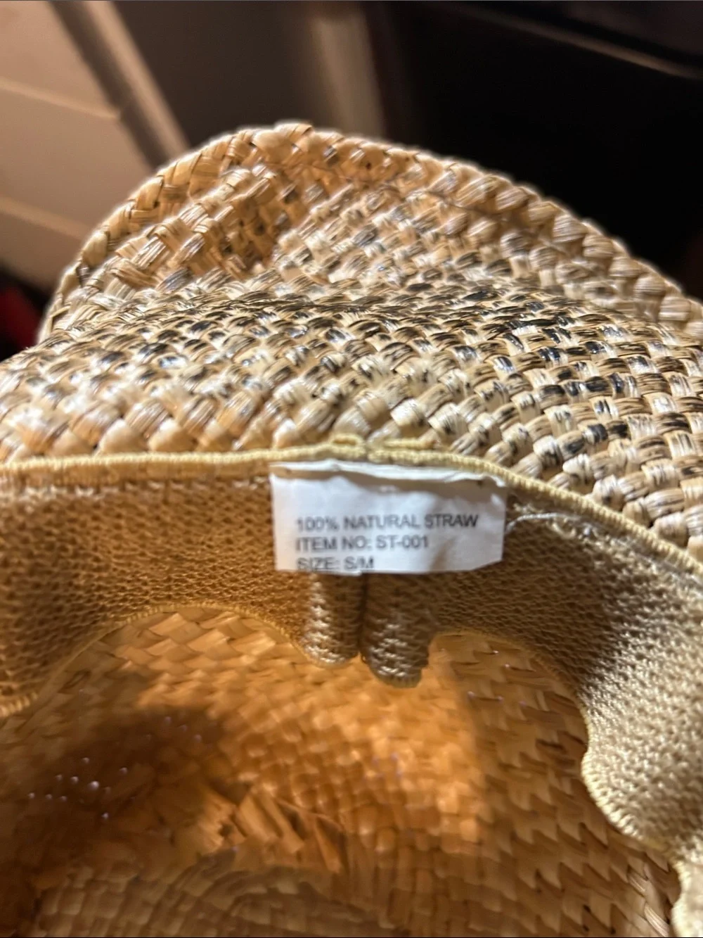 Natural Straw Cowgirl Hat Print WILD AT HEART Coastal Wire Rim S/M Festival